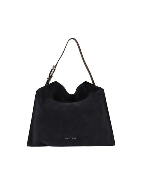 Borsa a spalla Trinity Peach Midi in suede e cuoio Navy ORCIANI | B02231 PEANVY